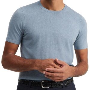 Country Road Cotton Silk Knit T-Shirt in Blue